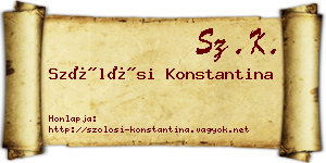 Szőlősi Konstantina névjegykártya